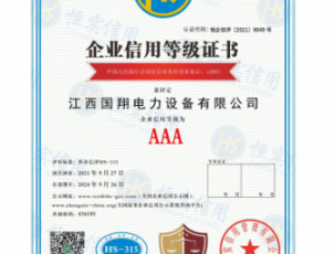 中國(guó)電力設(shè)備行業(yè)誠(chéng)信單位登記證書(shū)